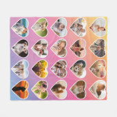 Personalisiertes 20 Herz Foto Farbige Collage Fleecedecke (Vorderseite (Horizontal))