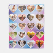Personalisiertes 20 Herz Foto Farbige Collage Fleecedecke (Vorderseite)