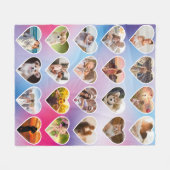 Personalisiertes 20 Herz Foto Farbige Collage Fleecedecke (Vorderseite (Horizontal))