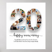 Personalisiertes 20-jähriges Foto Collage Poster (Vorne)