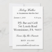 Personalisiertes 21. Geburtstag Party Foto Einladu Einladung (Rückseite)