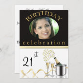 Personalisiertes 21. Geburtstag Party Foto Einladu Einladung (Vorne/Hinten)