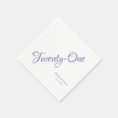 Personalisiertes 21. Geburtstag Party Girly Lila S Serviette (Ecke)