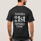 Personalisiertes 21. Geburtstag Squad Individuelle T-Shirt (Rückseite)