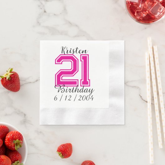Personalisiertes 21. Geburtstagsserviette Geburtst Serviette (Beispiel)