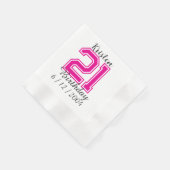 Personalisiertes 21. Geburtstagsserviette Geburtst Serviette (Ecke)