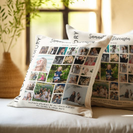Personalisiertes 24-Foto Collage Memorial Kissen