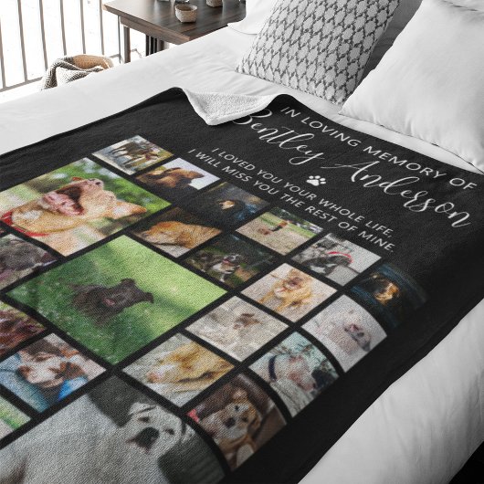 Personalisiertes 24-Foto-Pet-Memorial Fleecedecke