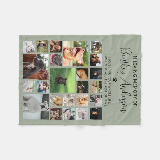 Personalisiertes 24-Foto-Pet-Memorial Fleecedecke (Vorderseite (Horizontal))