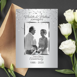 Personalisiertes 25. FOTO zum Hochzeitstag Einladung