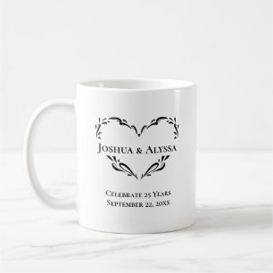 Personalisiertes 25. Hochzeitsjubiläums-Fotogesche Kaffeetasse