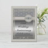 Personalisiertes 25. Hochzeitstag Party Invita Einladung (Stehend Vorderseite)