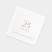 Personalisiertes 25. Hochzeitstag Party Silver Servietten Mit Folie (Links)
