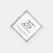 Personalisiertes 25. Silberes Hochzeitjubiläum Her Serviette (Ecke)