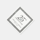 Personalisiertes 25. Silberes Hochzeitjubiläum Her Serviette (Ecke)