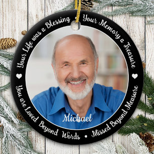 Personalisiertes 2-Foto-Gedächtnis bewahren Memori Keramik Ornament