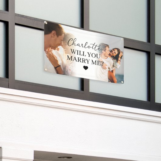 Personalisiertes 2 Foto Vorschlag zur Ehe im Freie Banner (Äußeres Gebäude)
