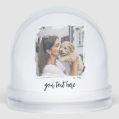 Personalisiertes 2-Foto-Xmas-Textbild-Geschenk Schneekugeln (Vorderseite)