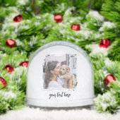 Personalisiertes 2-Foto-Xmas-Textbild-Geschenk Schneekugeln (Weihnachten)