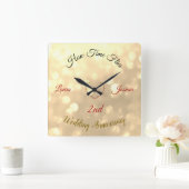 Personalisiertes 2. Hochzeitstag Quadratische Wanduhr (Zuhause)