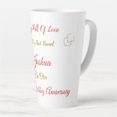 Personalisiertes 2. Jubiläumsdesign Latte Tasse (Rechte Ecke)