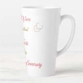 Personalisiertes 2. Jubiläumsdesign Latte Tasse (Rechts)