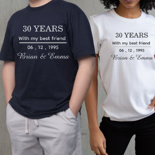 Personalisiertes 30. Jubiläum Für Paare passend T-Shirt