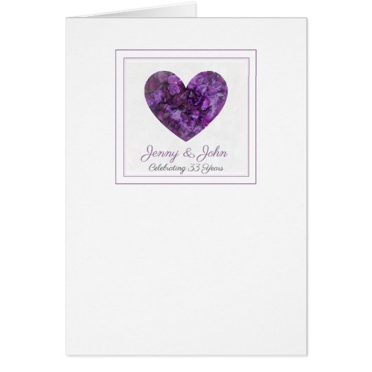 personalisiertes 33. Hochzeitstag lila Herz (Vorne)