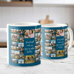 Personalisiertes 34-Foto Collage individuelles Ang Kaffeetasse<br><div class="desc">Erstellen Sie Ihre eigene,  benutzerdefinierte Quote Foto Collage Tasse. Enthält 34 Ihrer Lieblingsbilder und personalisierten Text in moderner Kalligraphie-Typografie. Der Druck wird vorne und hinten wiederholt.</div>