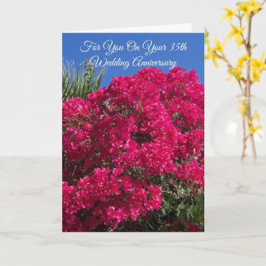 Personalisiertes 35. Hochzeitstag Karte (Gelbe Blume)