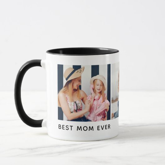 Personalisiertes 3-Foto- "Best Mama Ever" Tasse (Links)