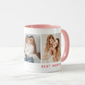 Personalisiertes 3-Foto- "Best Mama Ever" Tasse (VorderseiteRechts)