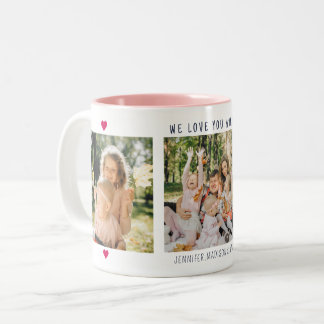 Personalisiertes 3-Foto-Collage-Geschenk für Mama Zweifarbige Tasse