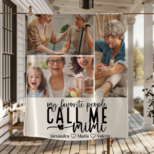 Personalisiertes 3-Foto-Mimi-Geschenk Fleecedecke