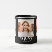 Personalisiertes 3-Foto-Mutter-Kinder-Datum-Etabli Tasse (Zentrum)