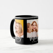 Personalisiertes 3-Foto-Mutter-Kinder-Datum-Etabli Tasse (Vorderseite Links)