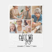 Personalisiertes 3-Foto-Oma-Geschenk Fleecedecke (Vorderseite)