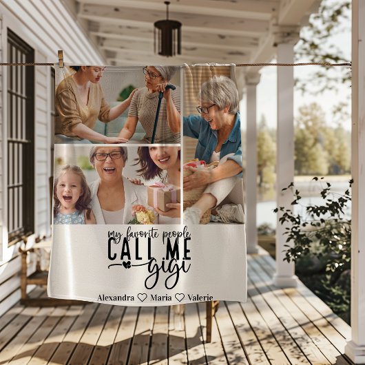 Personalisiertes 3-Foto-Oma-Geschenk Fleecedecke