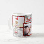 Personalisiertes 3 FOTO Weihnachtsrotes Kaffeetasse (Vorderseite Links)