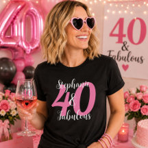 Personalisiertes 40 & Fantastisch Pink Geburtstags