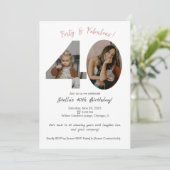 Personalisiertes 40. Geburtstag Foto Einladung (Stehend Vorderseite)