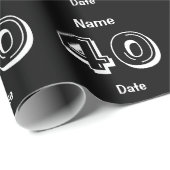 Personalisiertes 40. Geburtstag kundenspezifisches Geschenkpapier (Rolleneckpunkt)