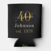 Personalisiertes 40. Geburtstagsschwarz Dosenkühler (Vorderseite)