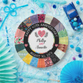 Personalisiertes 40. Jubiläum, Patchwork Quilt Pappteller (Party)