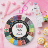 Personalisiertes 40. Jubiläum, Patchwork Quilt Pappteller (Party)