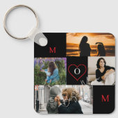 Personalisiertes 4-Foto-Collage-Mutter-Monogramm Schlüsselanhänger (Vorderseite)