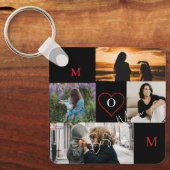 Personalisiertes 4-Foto-Collage-Mutter-Monogramm Schlüsselanhänger (Vorderseite)