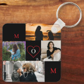 Personalisiertes 4-Foto-Collage-Mutter-Monogramm Schlüsselanhänger (Rückseite)