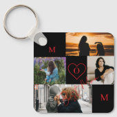 Personalisiertes 4-Foto-Collage-Mutter-Monogramm Schlüsselanhänger (Vorderseite)
