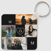 Personalisiertes 4-Foto-Collage-Mutter-Monogramm Schlüsselanhänger (Rückseite)